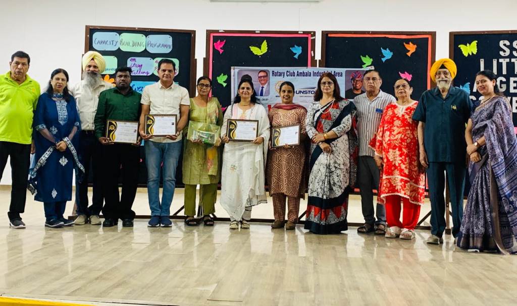 अंबाला कैंट  रोटरी क्लब अंबाला इंडस्ट्रियल एरिया ने किया बेसिक एजुकेशन एवं साक्षरता मिशन का शुभारंभ
